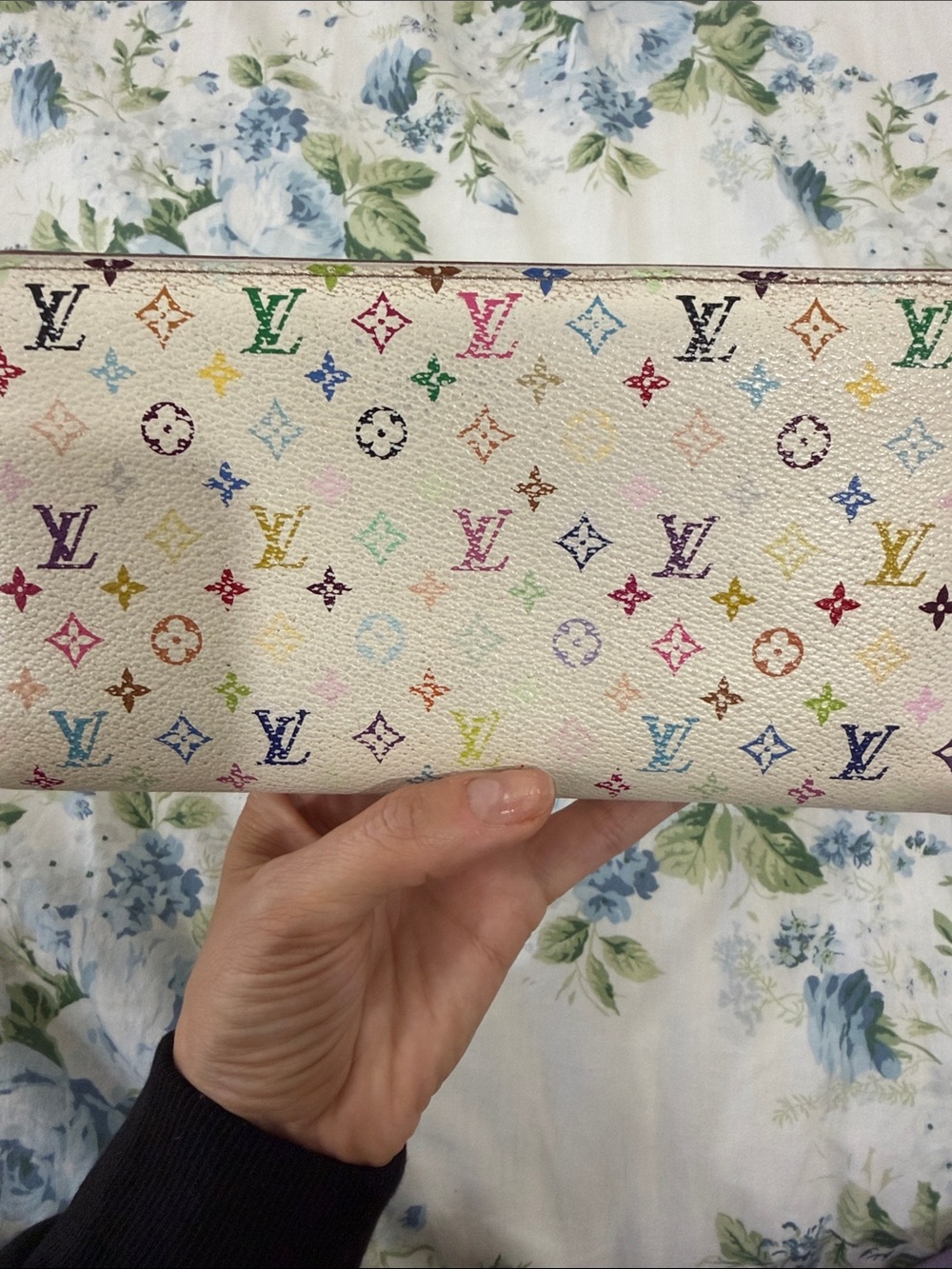 Louis Vuitton White Multicolor Monogram Zip Around Wallet - Picture 9 of 10
